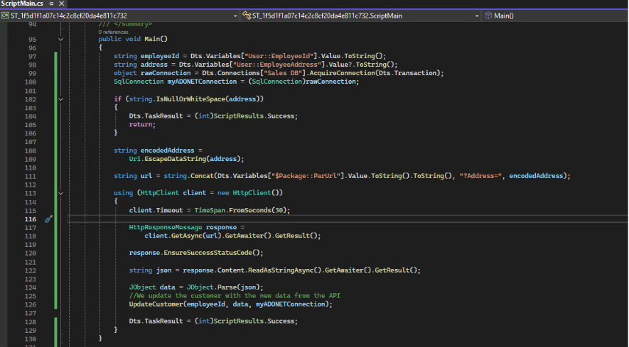 Consuming an API in SSIS